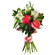 Bouquet of roses and alstroemerias with greenery. Gomel